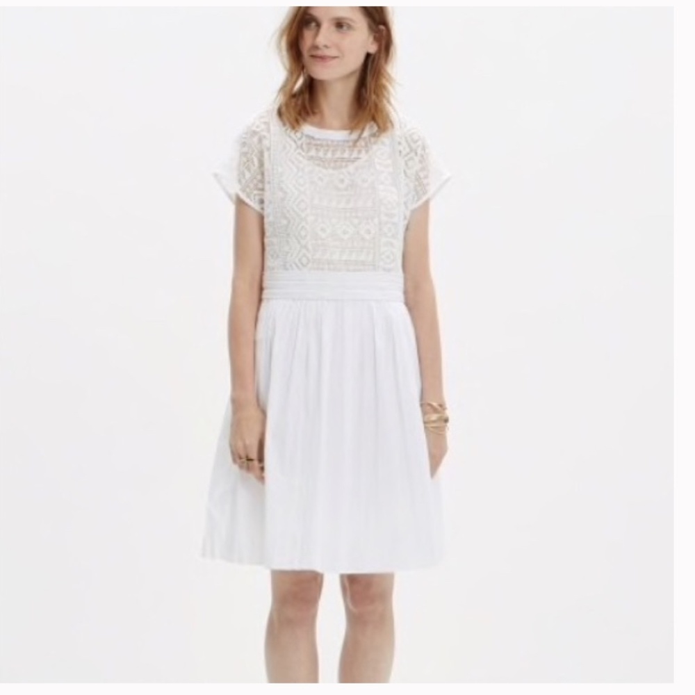 Madewell White Geo Lace Dress - Back to School